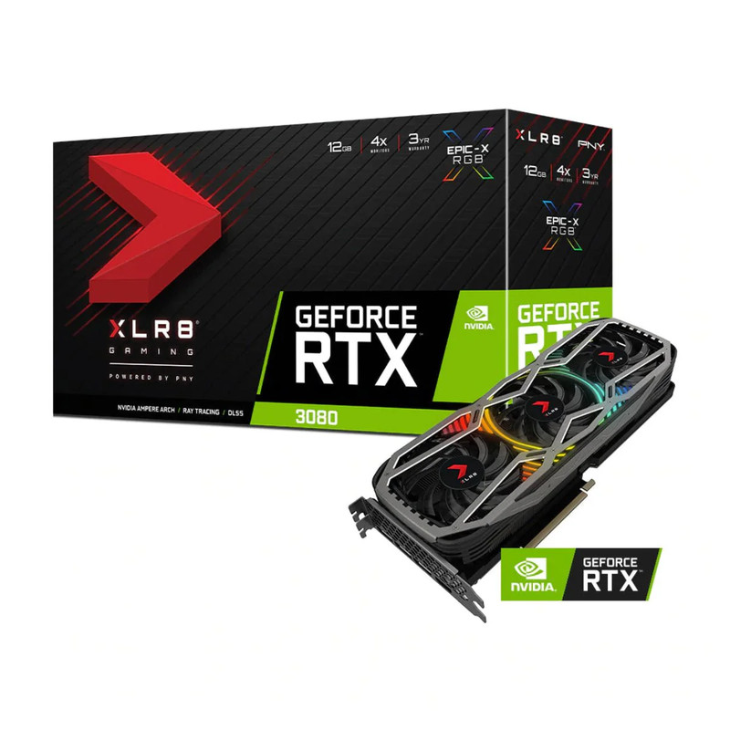 PNY GeForce RTX 3080 12GB XLR8 Gaming REVEL EPIC-X RGB™ Triple Fan LHR Graphics Card